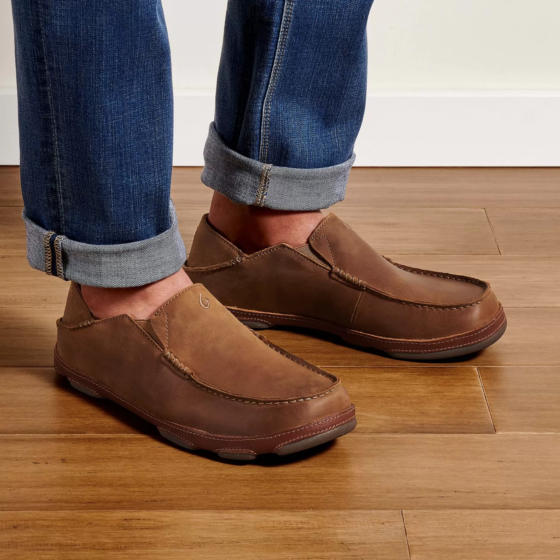 OluKai Shoes>Moloa Men'S Leather Slip On Shoes