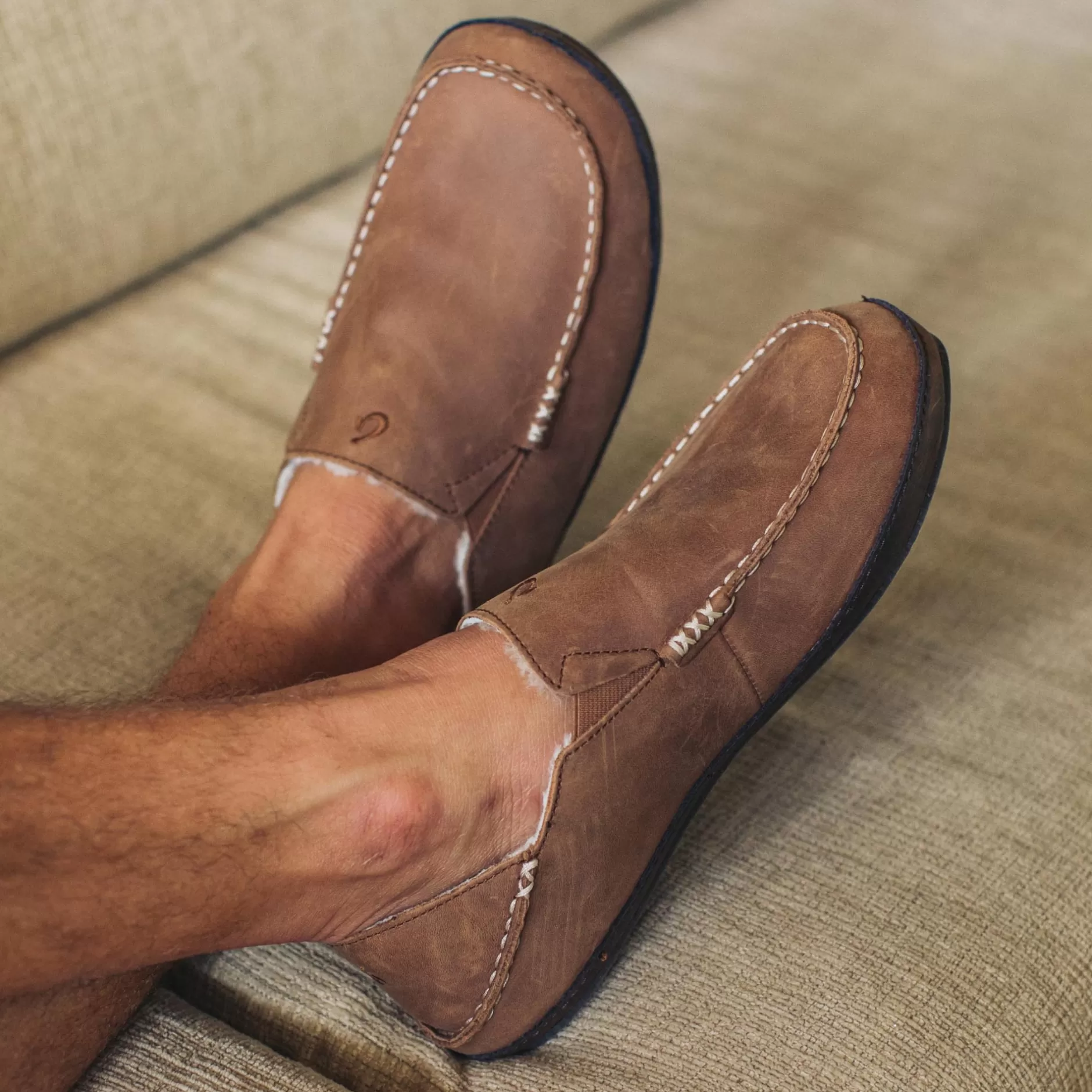 OluKai Slippers>Moloa Slipper Men'S Premium Leather Slippers