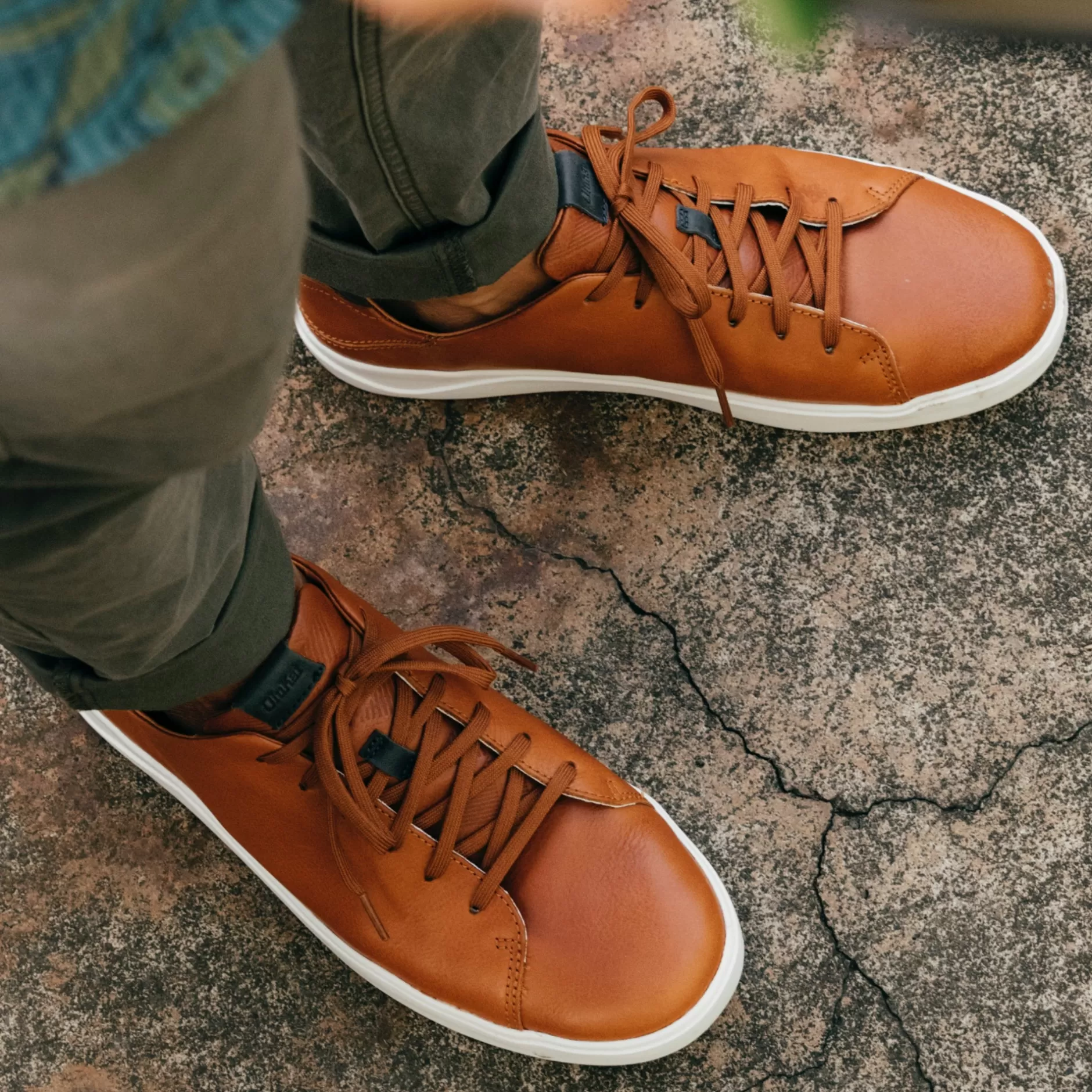 OluKai Shoes>Panepo'O Men'S Italian Leather Sneakers