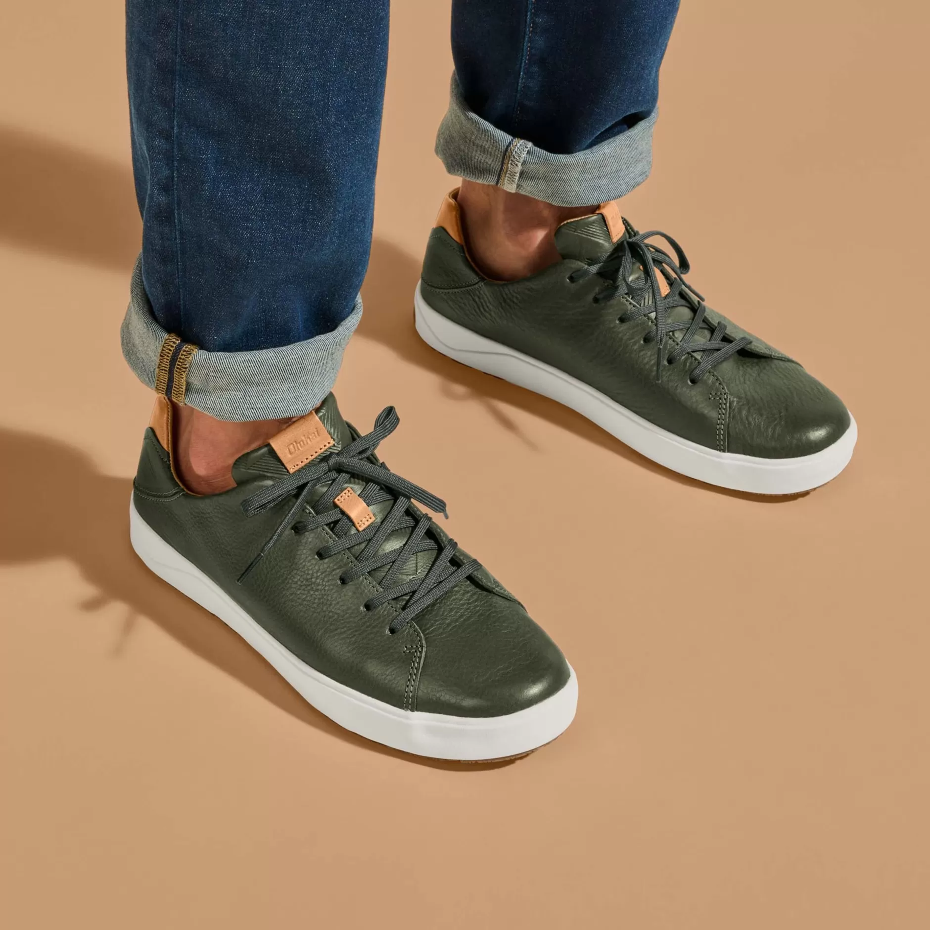 OluKai Shoes>Panepo'O Men'S Italian Leather Sneakers